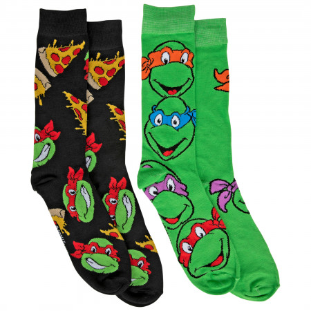 Teenage Mutant Ninja Turtles and Pizza 2-Pack Crew Socks